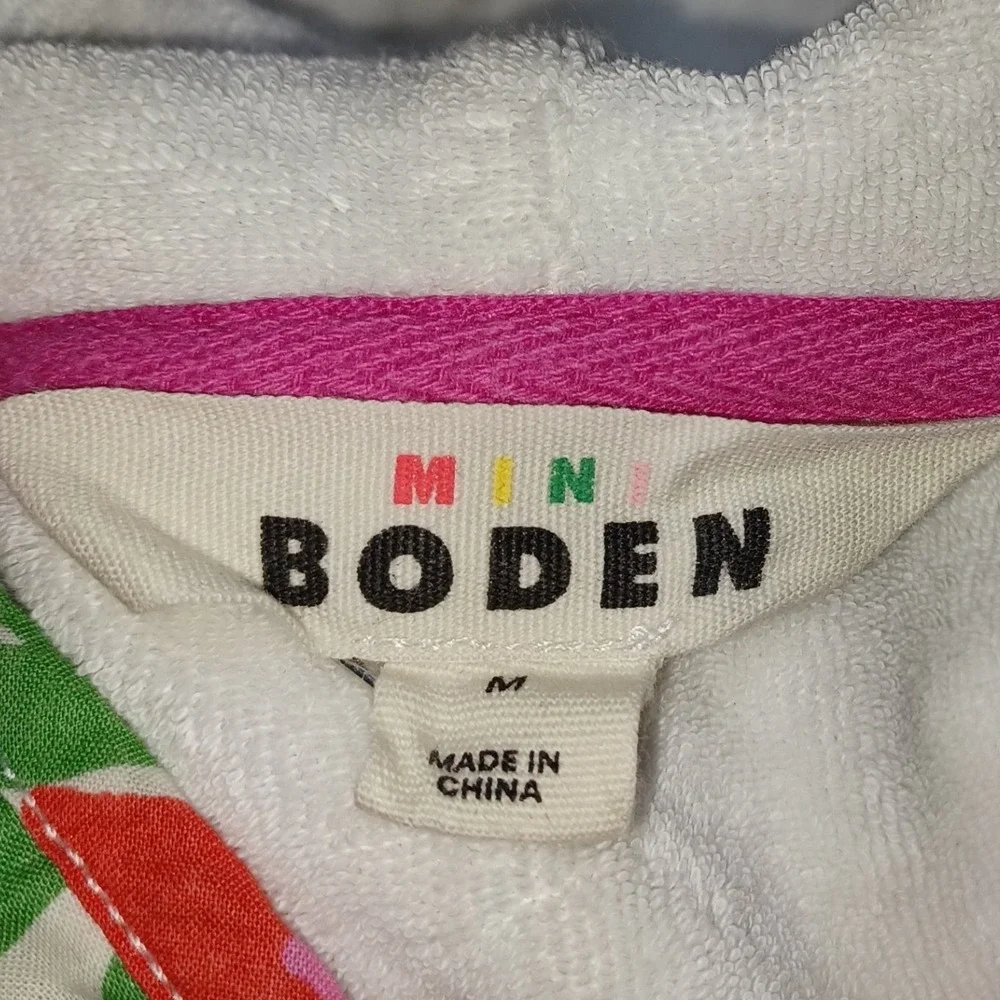 Mini Boden Girls Floral Hooded Swim Poncho OS Terry Crochet Boho Beach Coverup